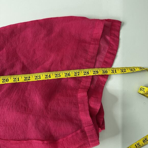 IC Connie K Top Tunic Womens XL Pink Sheer Flowy Blouse Art Light Weight - Picture 6 of 9